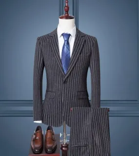 2022 Giacca da uomo stile giacca a righe giacca sportiva pantaloni casual da lavoro pantaloni 2 pezzi set abbigliamento uomo sig