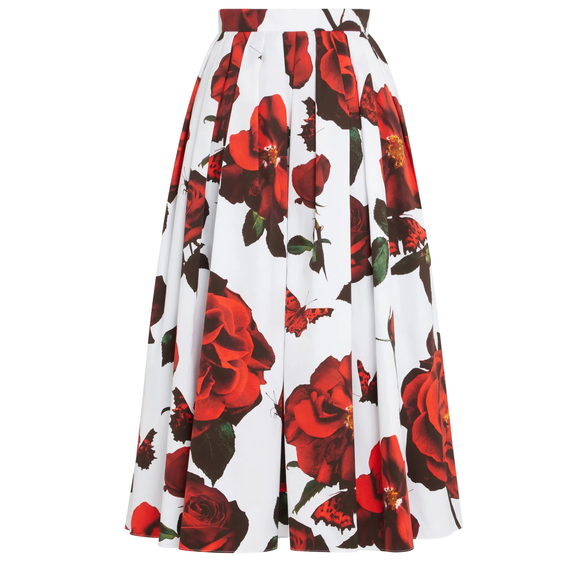 ALEXANDER MCQUEEN  Gonna midi in cotone multicolor