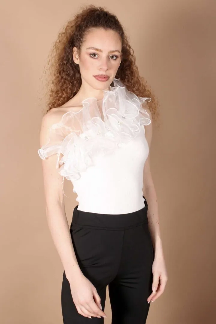 Body Con Tulle – Bianco