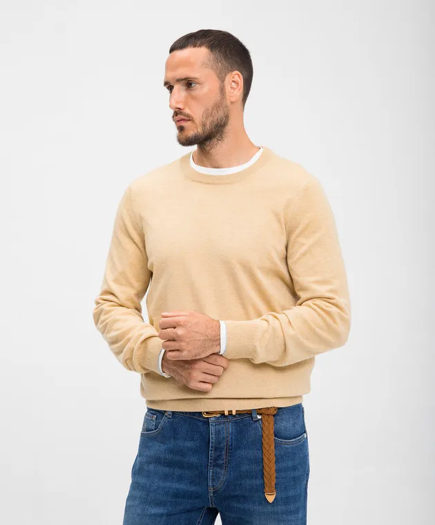 Brunello Cucinelli Maglia in cashmere giallo M2200100