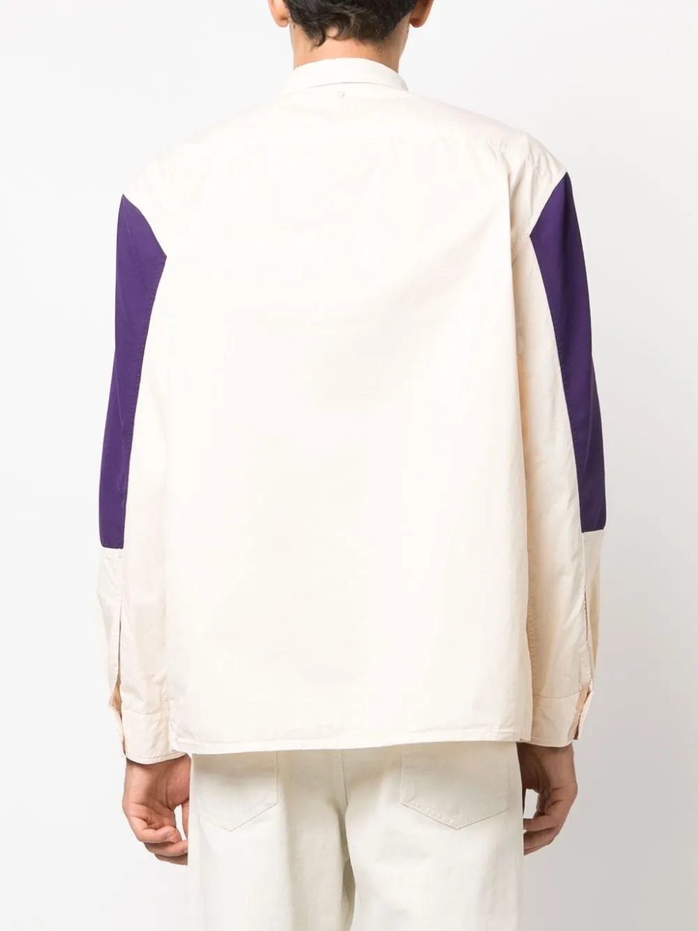 Camicia con applicazione in bianco crema - uomo