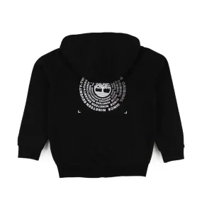 Felpa Nera Con Zip E Logo