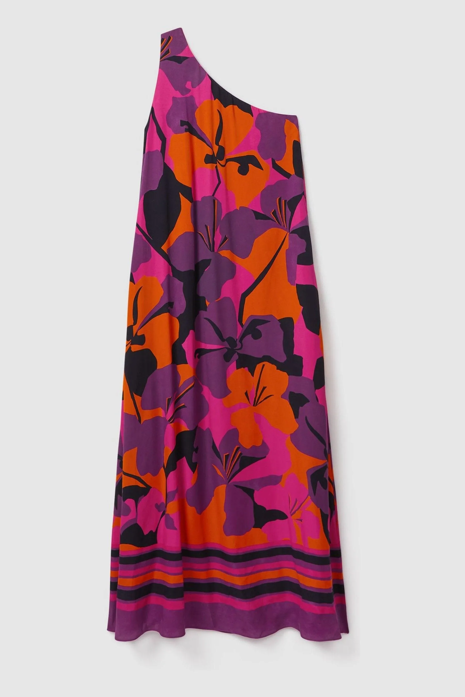 Florere - Abito maxi monospalla stampato