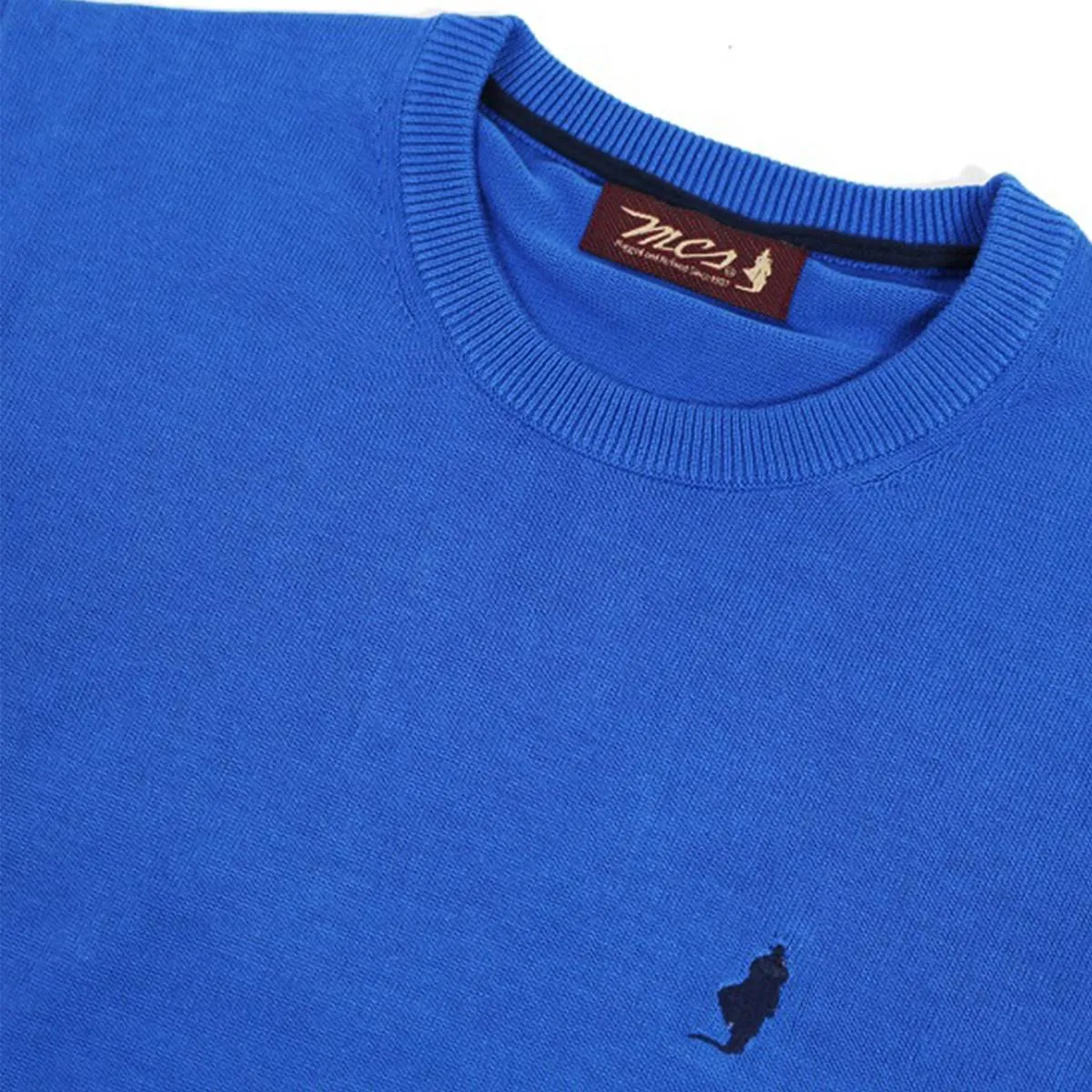 MCS pullover uomo girocollo colore medium blue