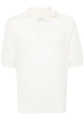 Polo in maglia in bianco - uomo