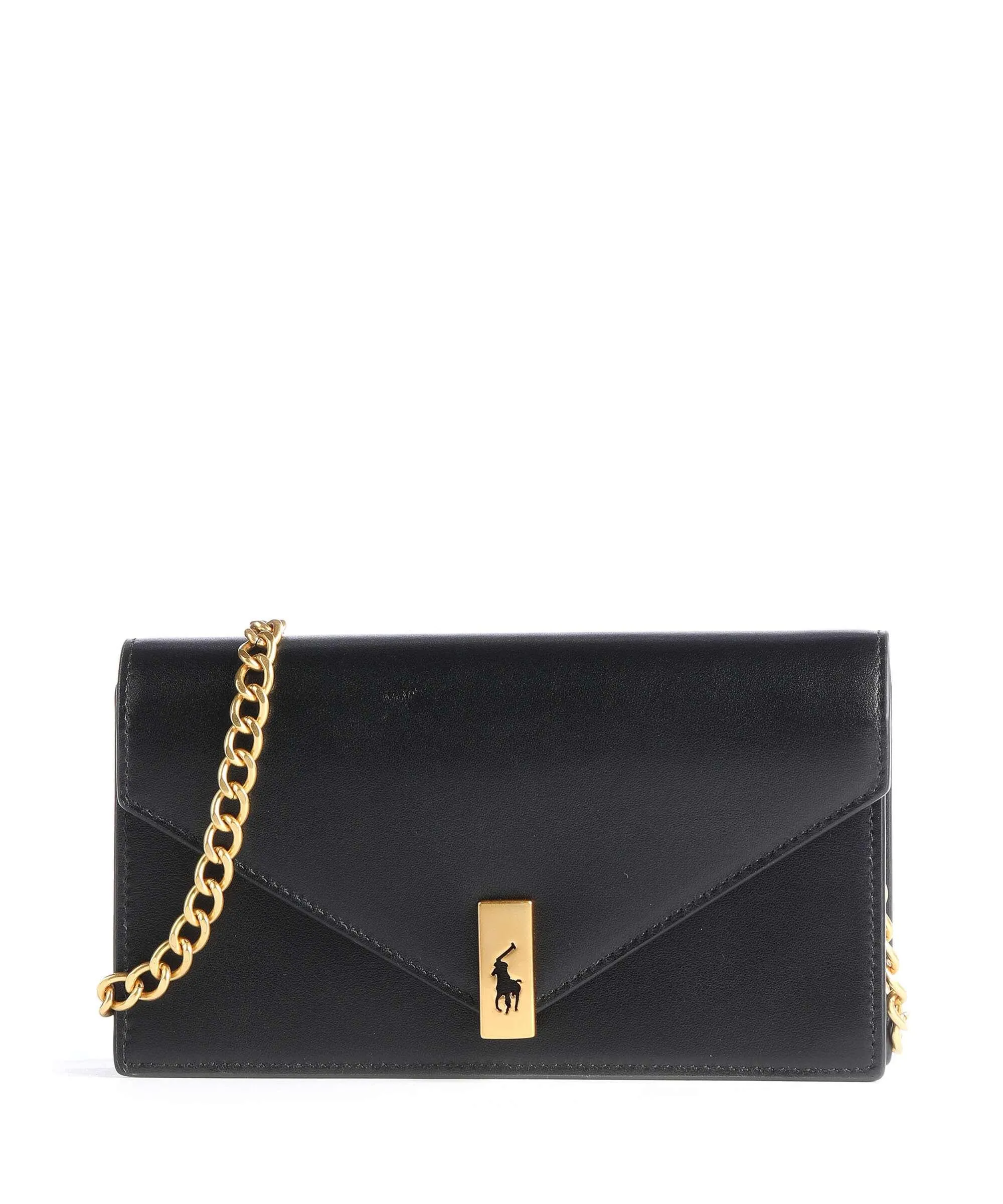  Polo Ralph Lauren ID Collection Borsa a tracolla pelle di vitello finemente grana nero  