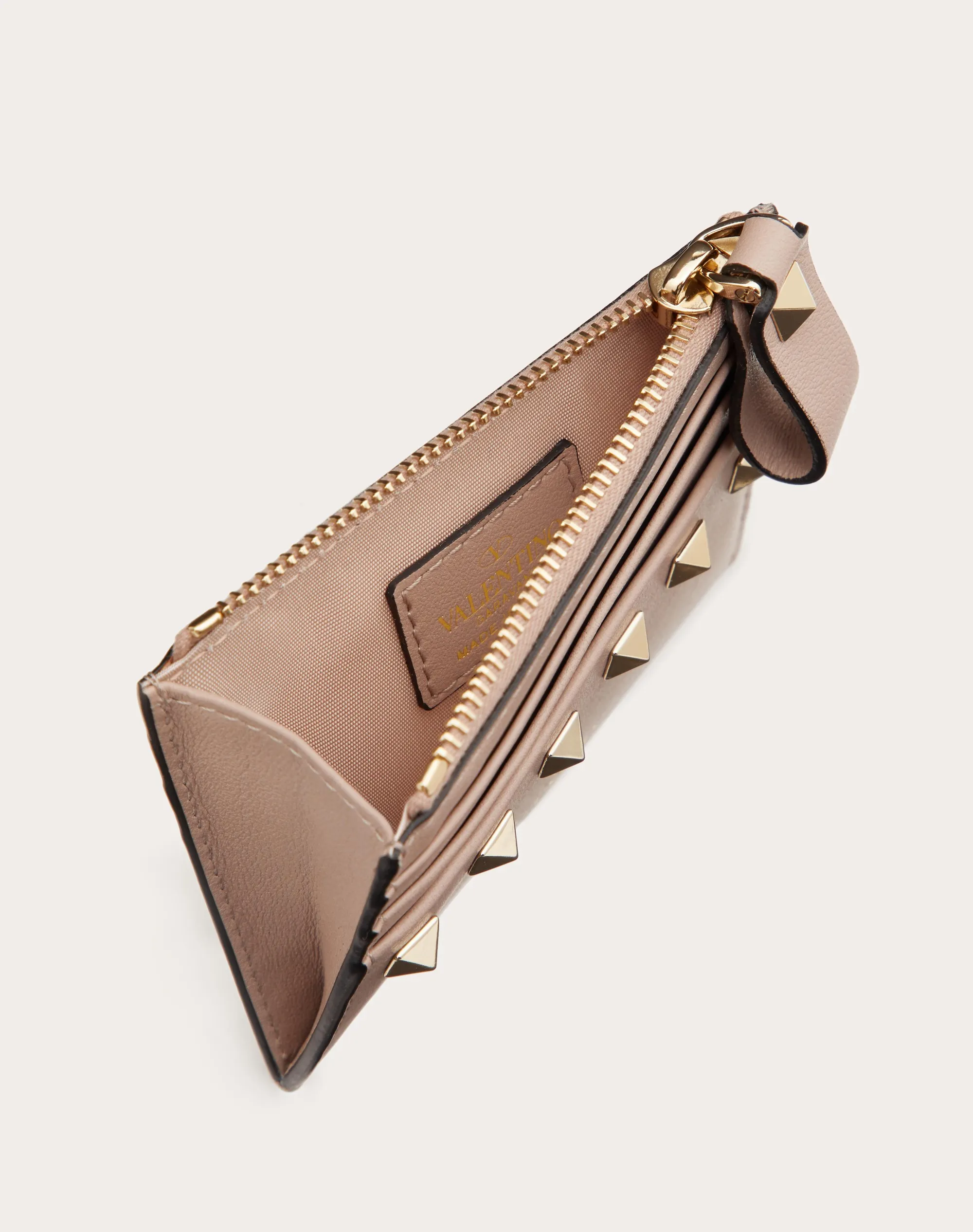 PORTACARTE ROCKSTUD IN VITELLO CON ZIP