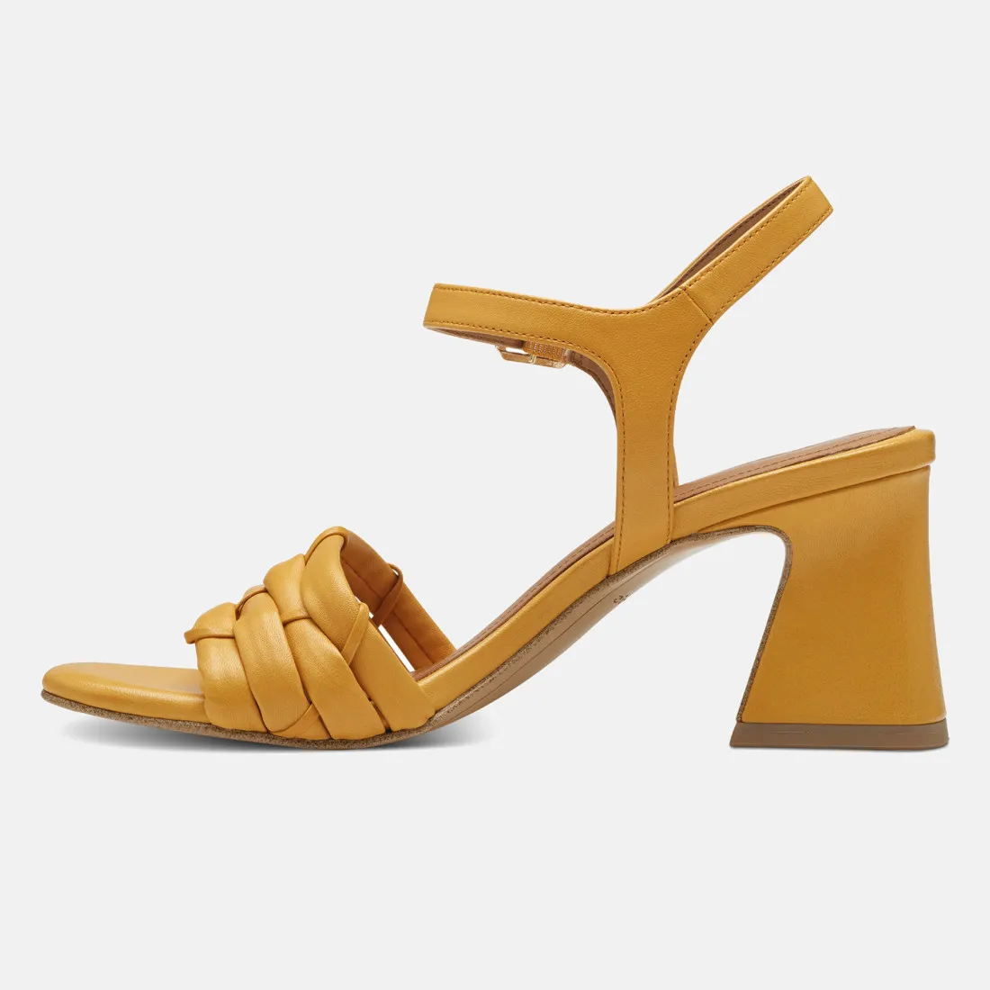 Sandalo Tamaris con tacco alto in pelle giallo