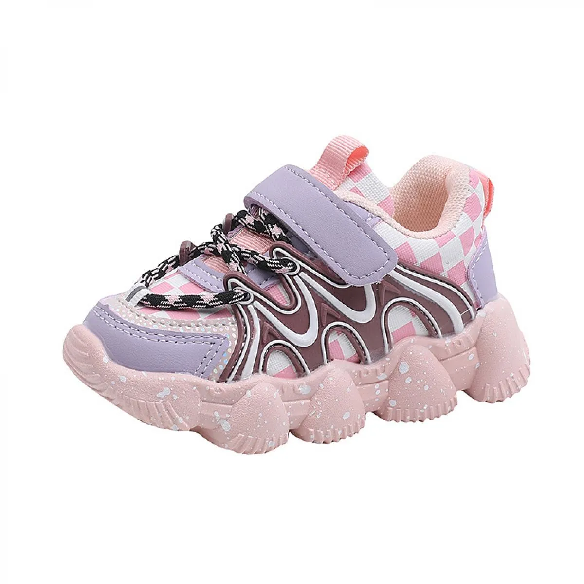 Scarpe da bambino autunno-primavera Scarpe da ginnastica casual per bambini a quadretti da bambina Scarpe sportive da corsa anti