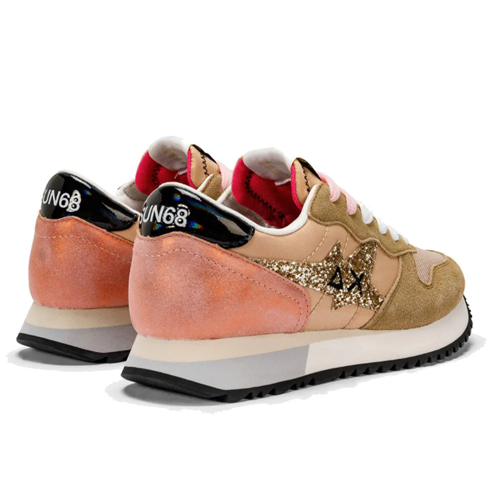 Scarpe Donna Sun68 Sneakers Stargirl Glitter Logo Colore Beige - Z34211