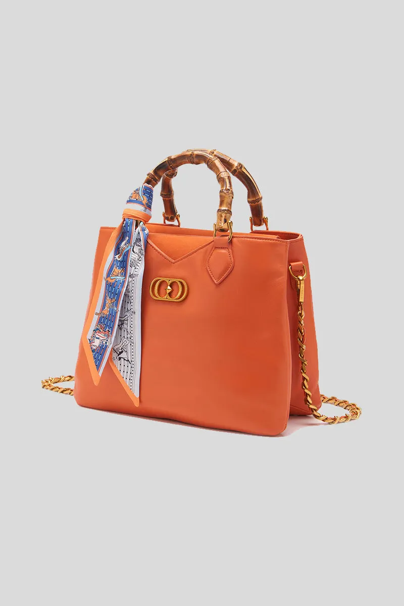 Transition Bellows Shopper Leather + Suede - Orange
