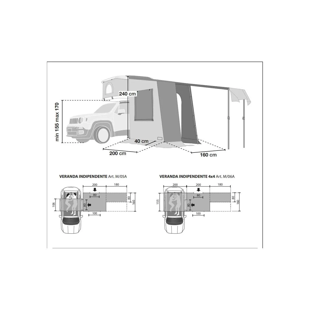 Veranda Indipendente  Maggiolina- Airtop Autohome-Zifer